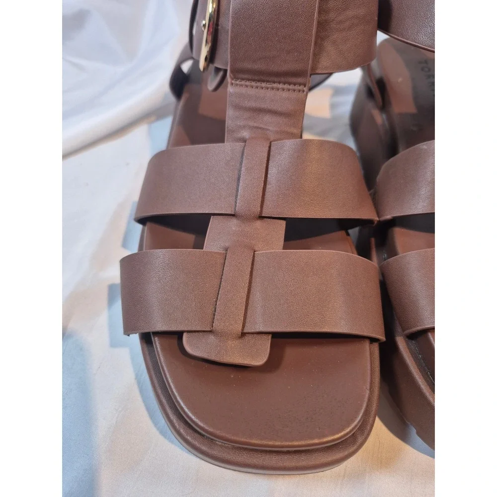 Torrid Dark Brown Gladiator Strappy Buckle Chunky Sandals US 9.5WW EU 39.5
